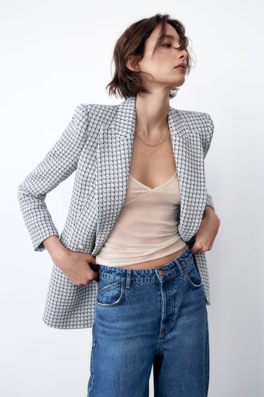 TEXTURED DOUBLE BREASTED BLAZER