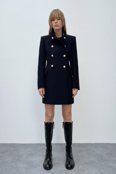 high collar long coat