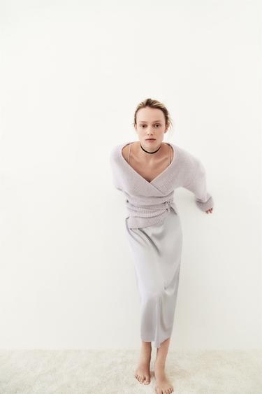 CARDIGAN IN MAGLIA CON FIOCCO - Blu / Grigio | ZARA Italia / Italy