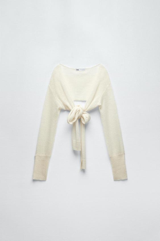 Zara bow sweater clearance