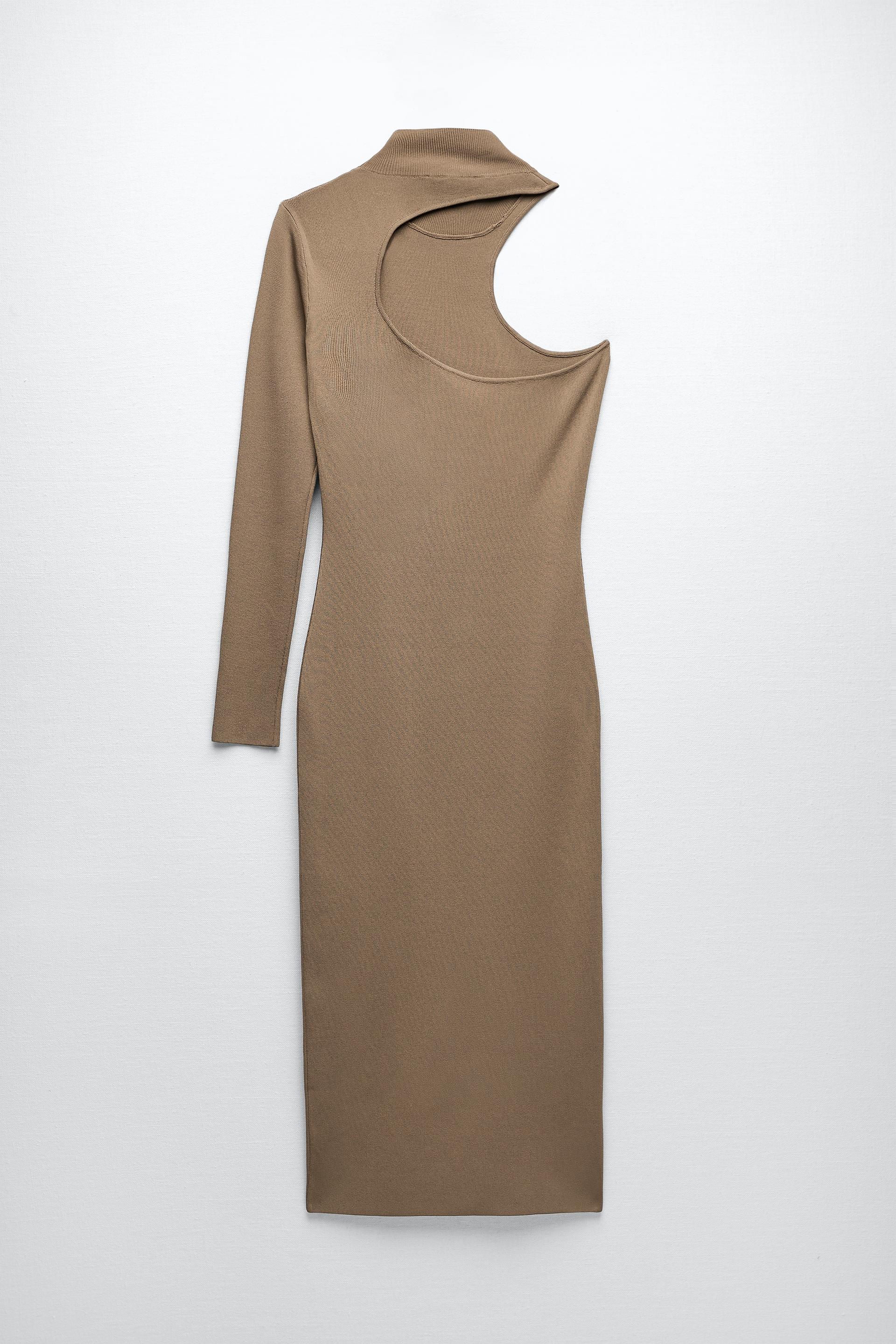 VESTIDO PUNTO RIB - Crema | ZARA España
