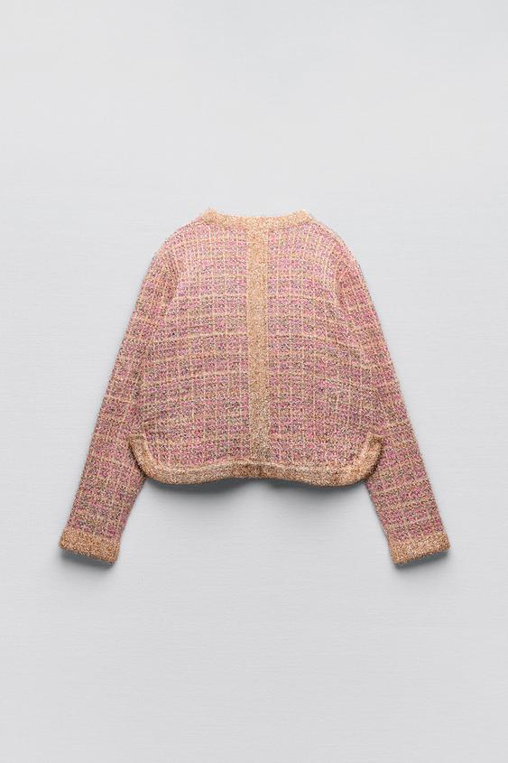 Chaqueta punto cuadros zara mujer