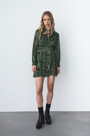 グリーンドレス レディース Zara 日本