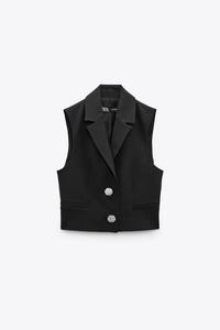 CHALECO LARGO - Negro | ZARA España