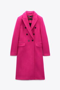 pink double breasted coat
