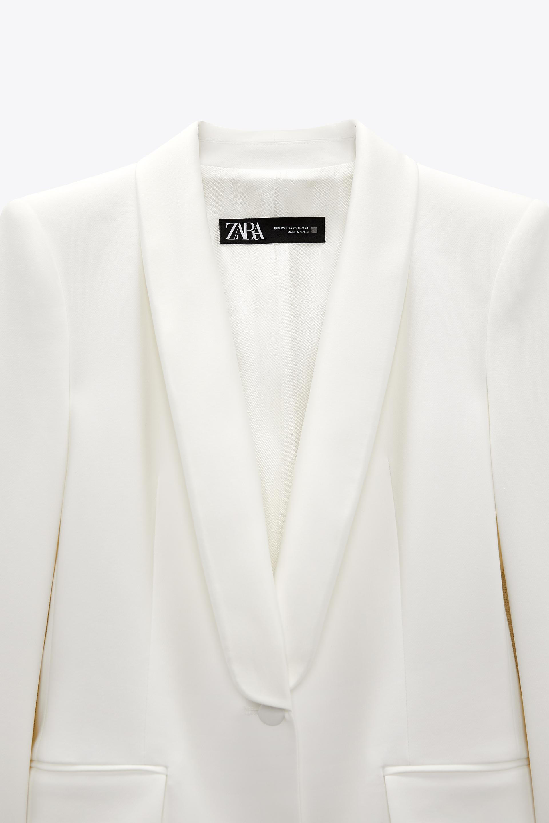 Zara white tuxedo jacket Clearance