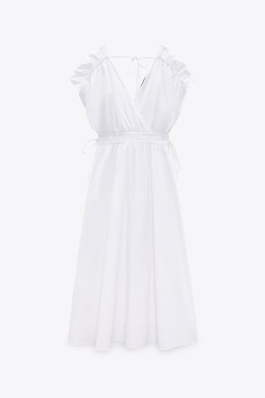 Image 0 of POPLIN DRESS WITH ELASTIC WAIST from Zara