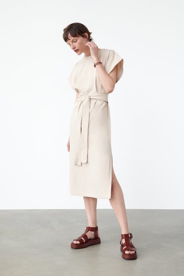 COTTON DRESS WITH TIES