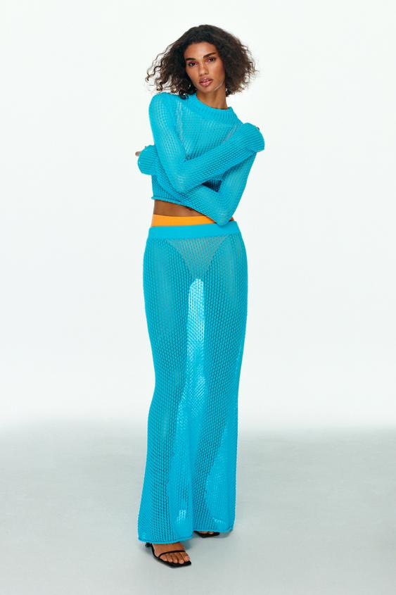 JERSEY PUNTO POINTELLE - Azul medio | ZARA España