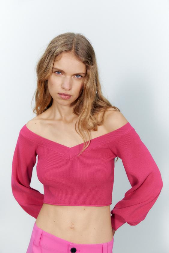 KNIT CROP TOP - Fuchsia | ZARA Australia