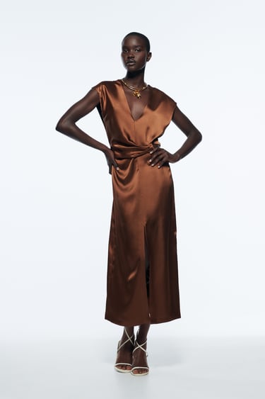 SATIN DRESS WITH CUT-OUT DETAIL