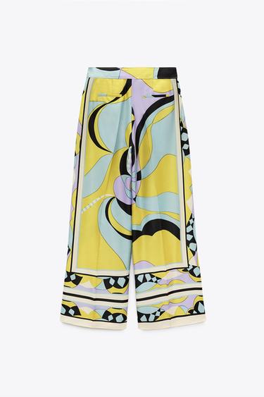 Image 5 of PRINTED WIDE LEG PANTS from Zara