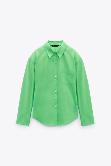 Image 0 of POPLIN SHIRT WITH SHOULDER PADS from Zara