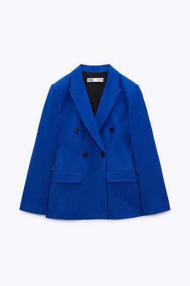 zara basic blue blazer