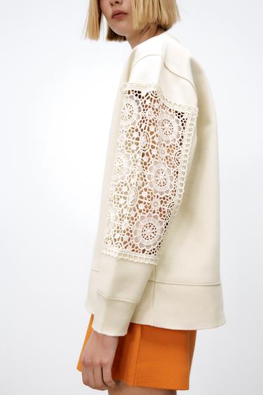 feather effect sweatshirt zara