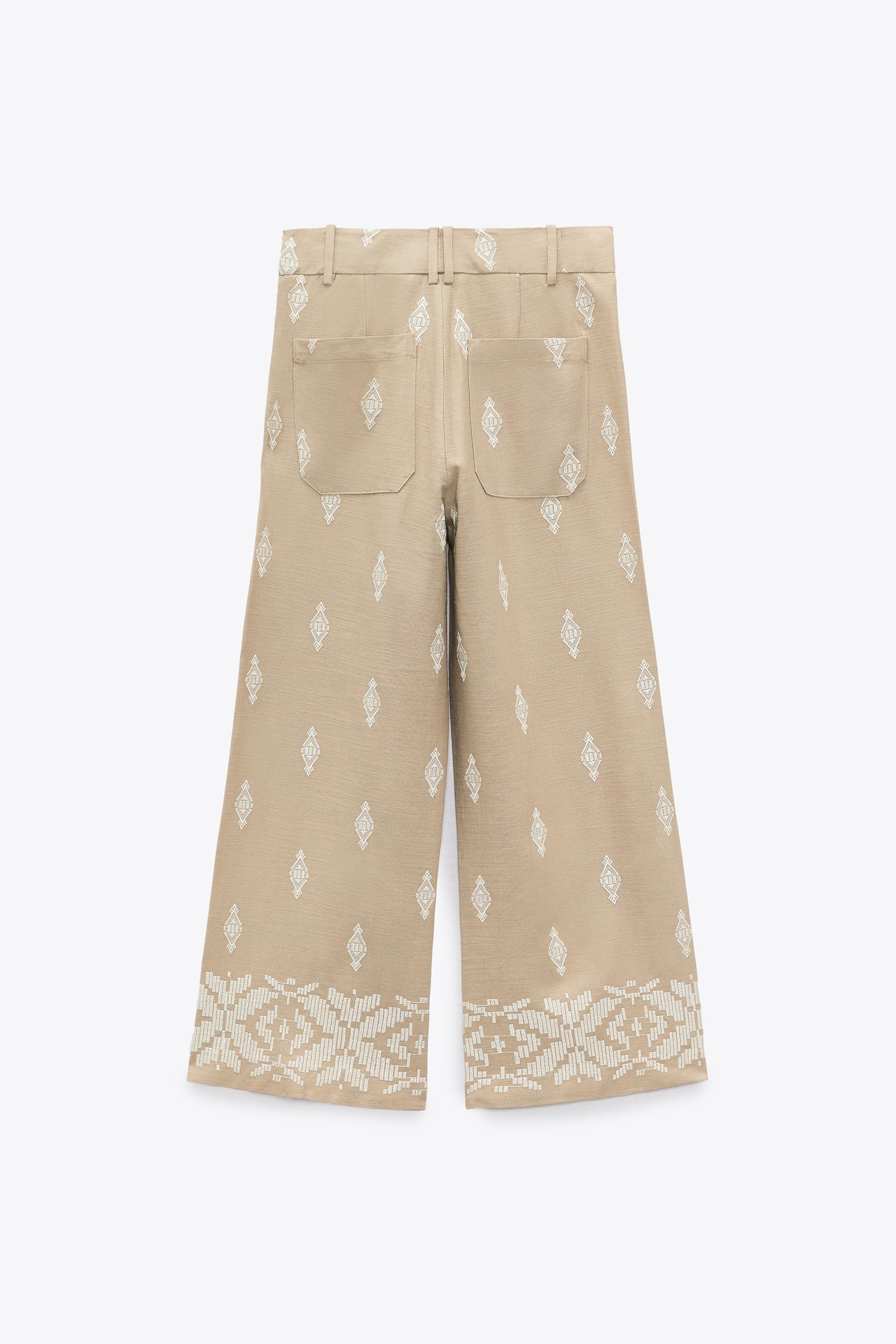 PANTALÓN CULOTTE CON LINO - Beige | ZARA España
