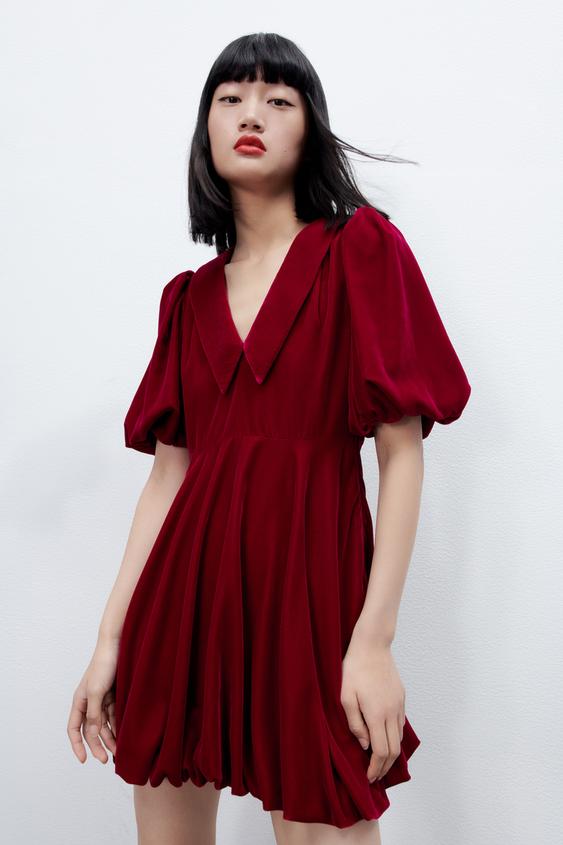 ベルベットワンピース レッド Zara Japan 日本 ベルベットワンピース レッド Zara Japan 日本