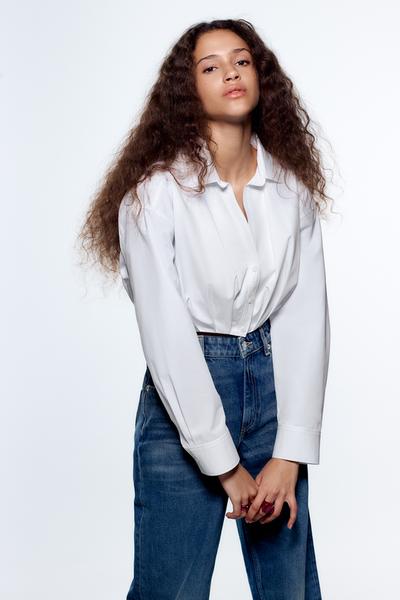Image 1 of CROP POPLIN SHIRT from Zara