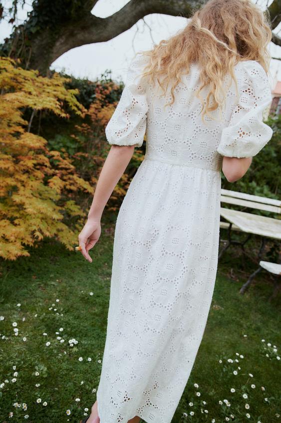 カットワーク刺繍ワンピース ホワイト Zara Japan 日本 カットワーク刺繍ワンピース ホワイト Zara Japan 日本