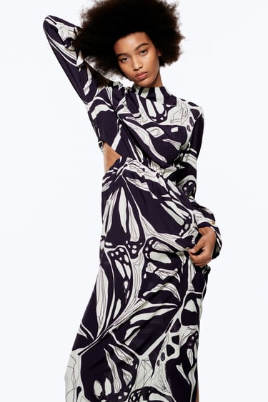 PRINTED CUT-OUT DRESS