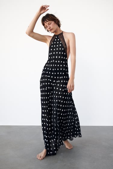 DRESS WITH CONTRAST POLKA DOTS