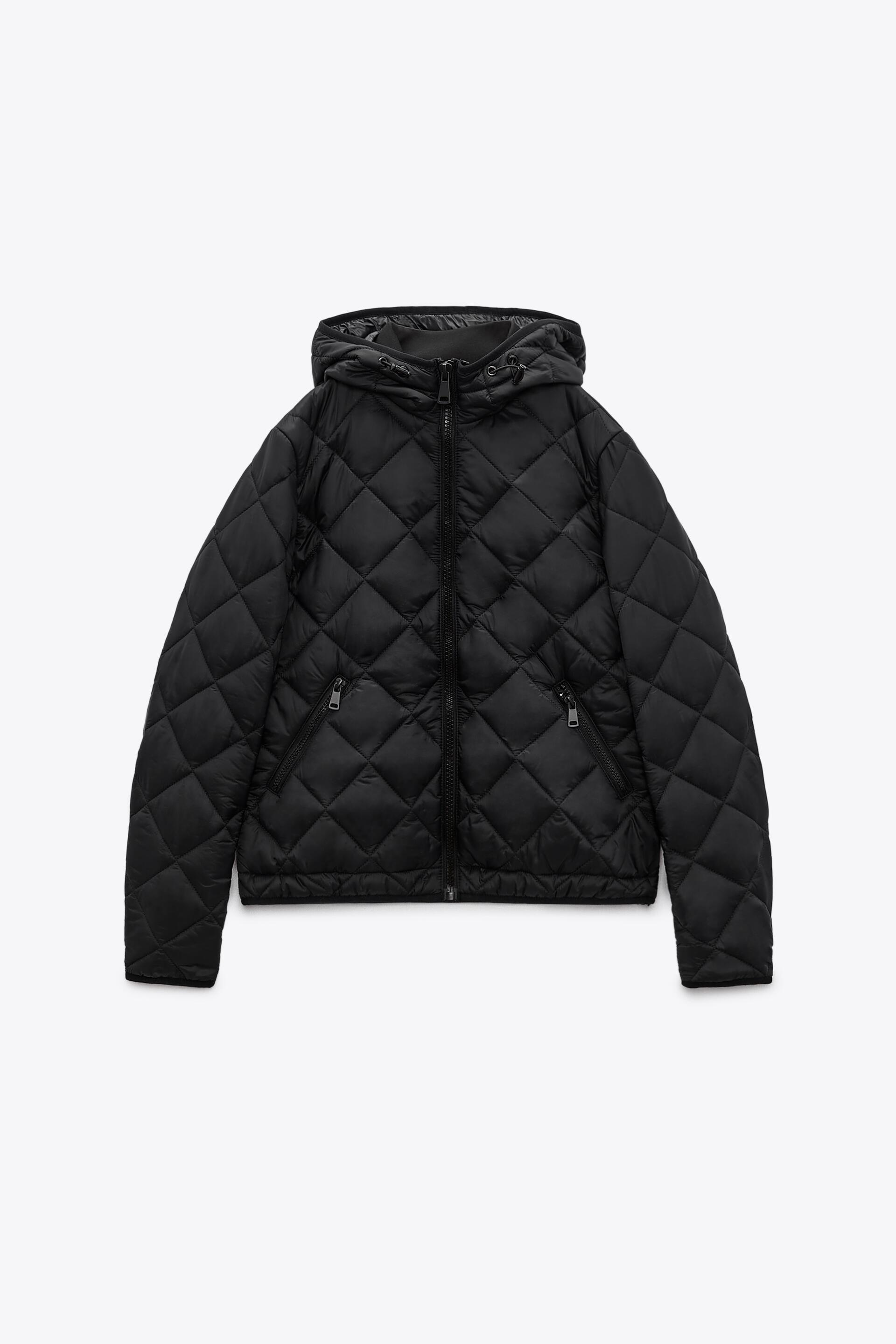 Black quilted coat zara Outlet