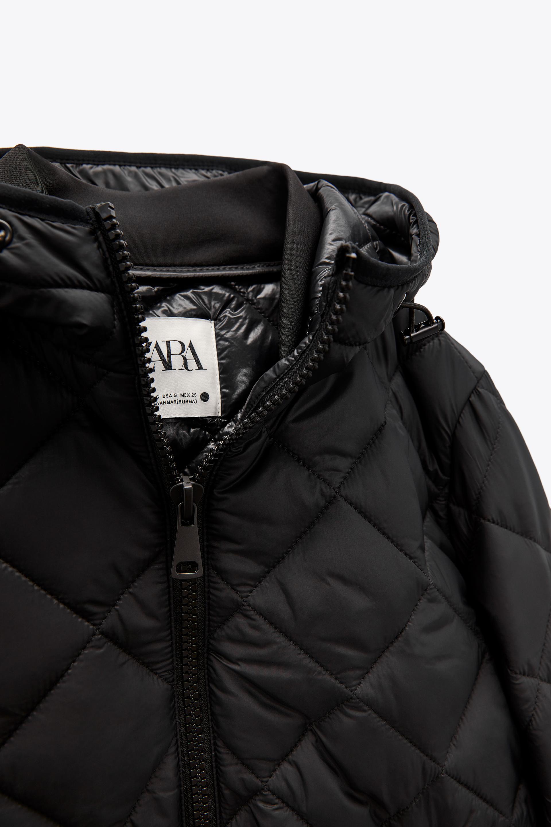 Black quilted coat zara Outlet