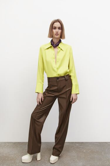 FAUX LEATHER FRANÇOISE FULL LENGTH TROUSERS