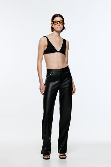 Image 0 of 'THE '90S FULL LENGTH FAUX LEATHER TROUSERS from Zara