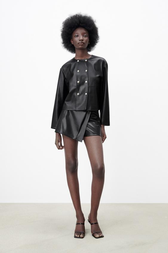 BLAZER EFFETTO PELLE - Nero | ZARA Italia / Italy