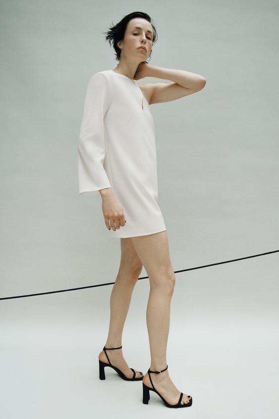 ショート アシンメトリー ワンピース オフホワイト Zara Japan 日本 ショート アシンメトリー ワンピース オフホワイト Zara Japan 日本