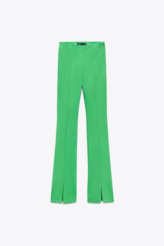 LEGGINGS FULL LENGTH CON SPACCO - Verde mela | ZARA Italia / Italy