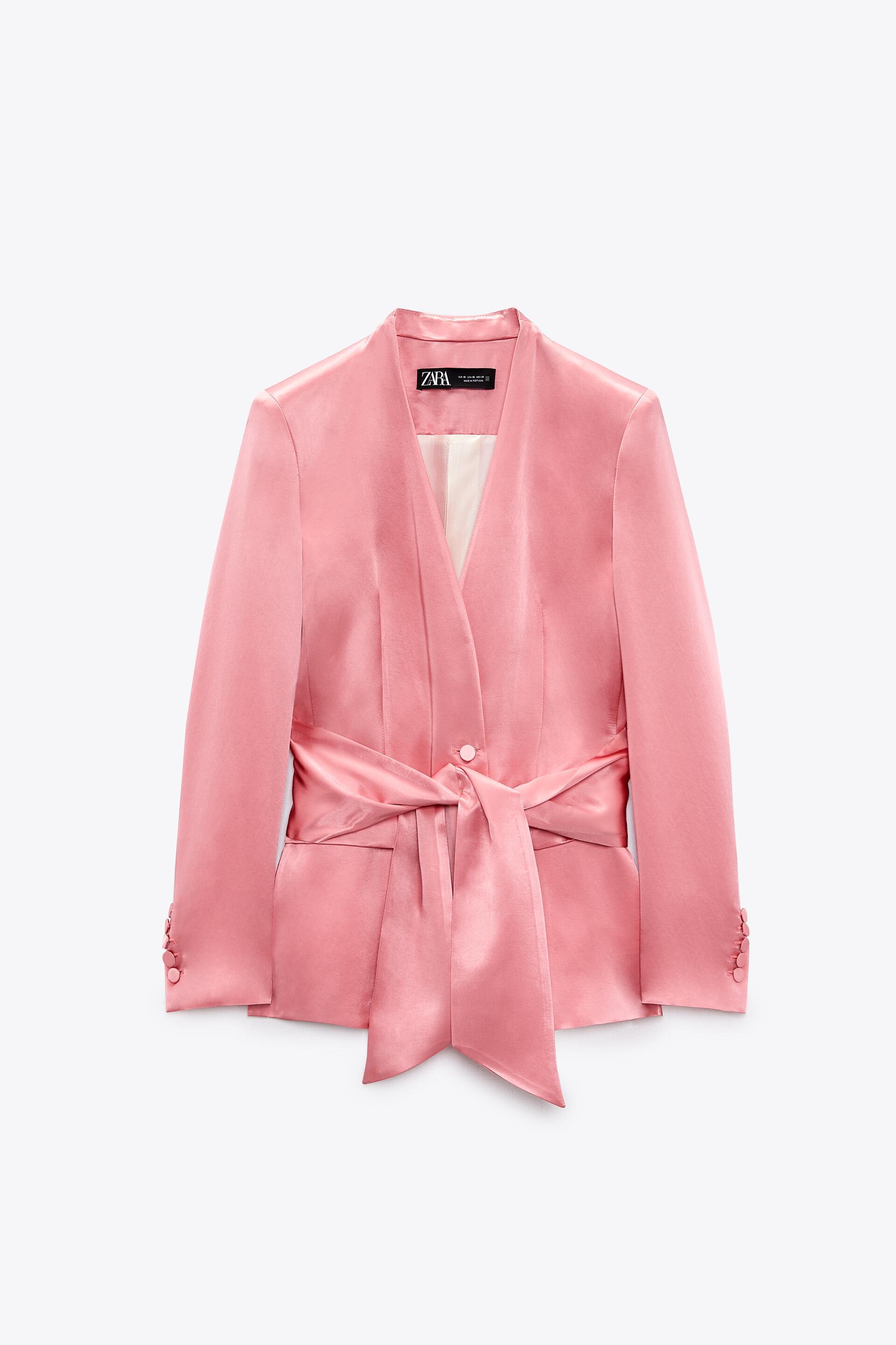 Zara satin blazer with bow Clearance