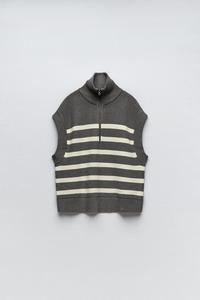 zara striped sweater vest