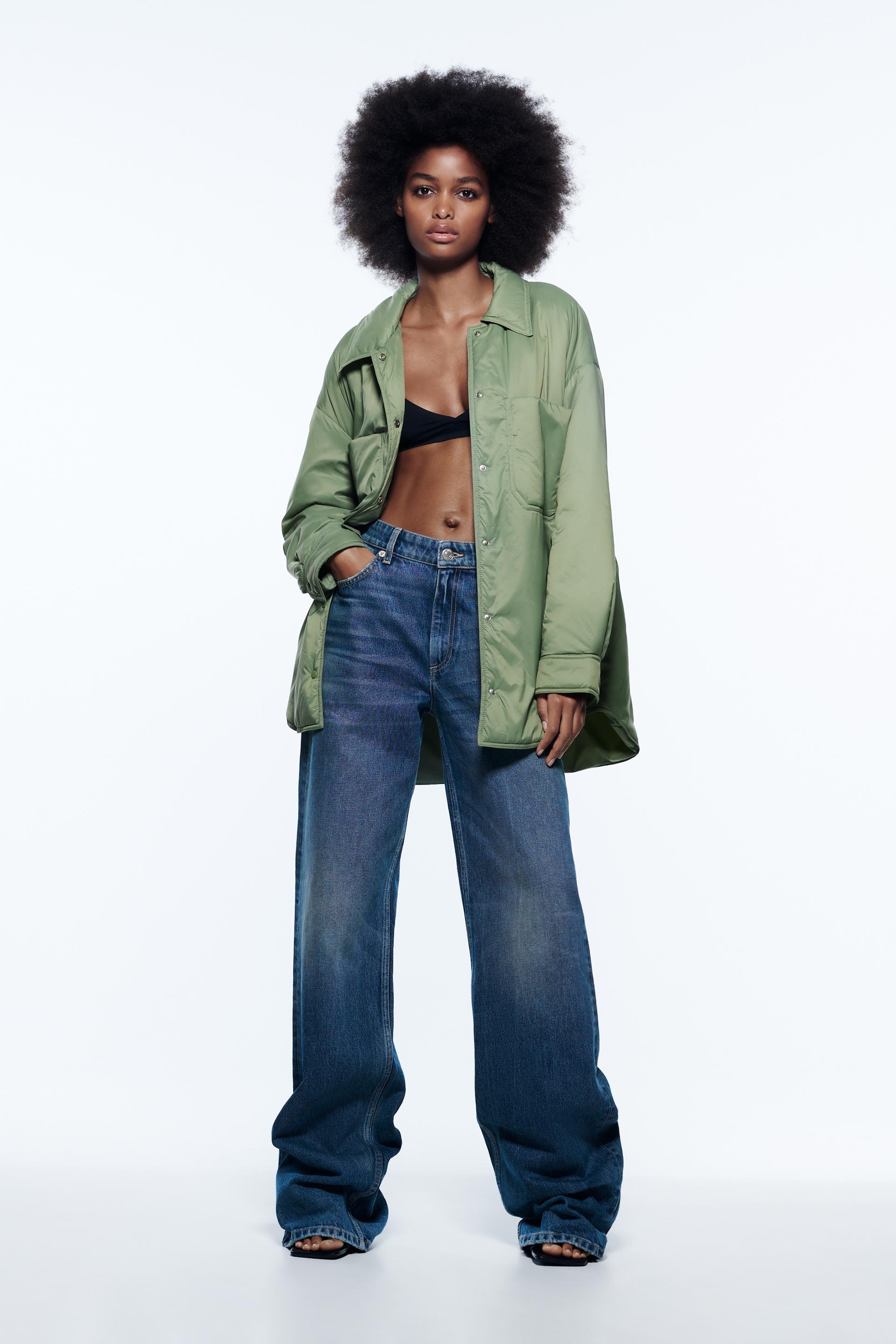 ウォーターレペレント パフシャツジャケット グリーン Zara Japan 日本 ウォーターレペレント パフシャツジャケット グリーン Zara Japan 日本