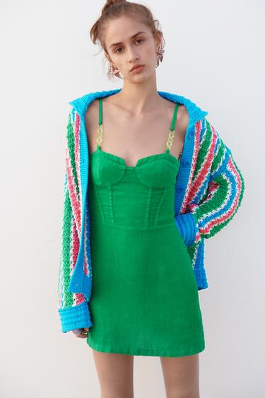 グリーンワンピース ワンピース ジャンプスーツ Woman Zara 日本 グリーンワンピース ワンピース ジャンプスーツ Woman Zara 日本