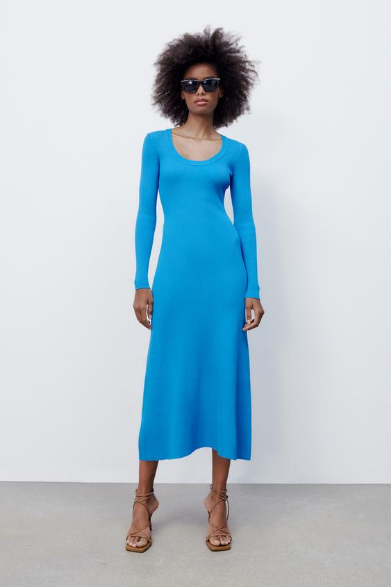 Zara knit ribbed dress Clearance