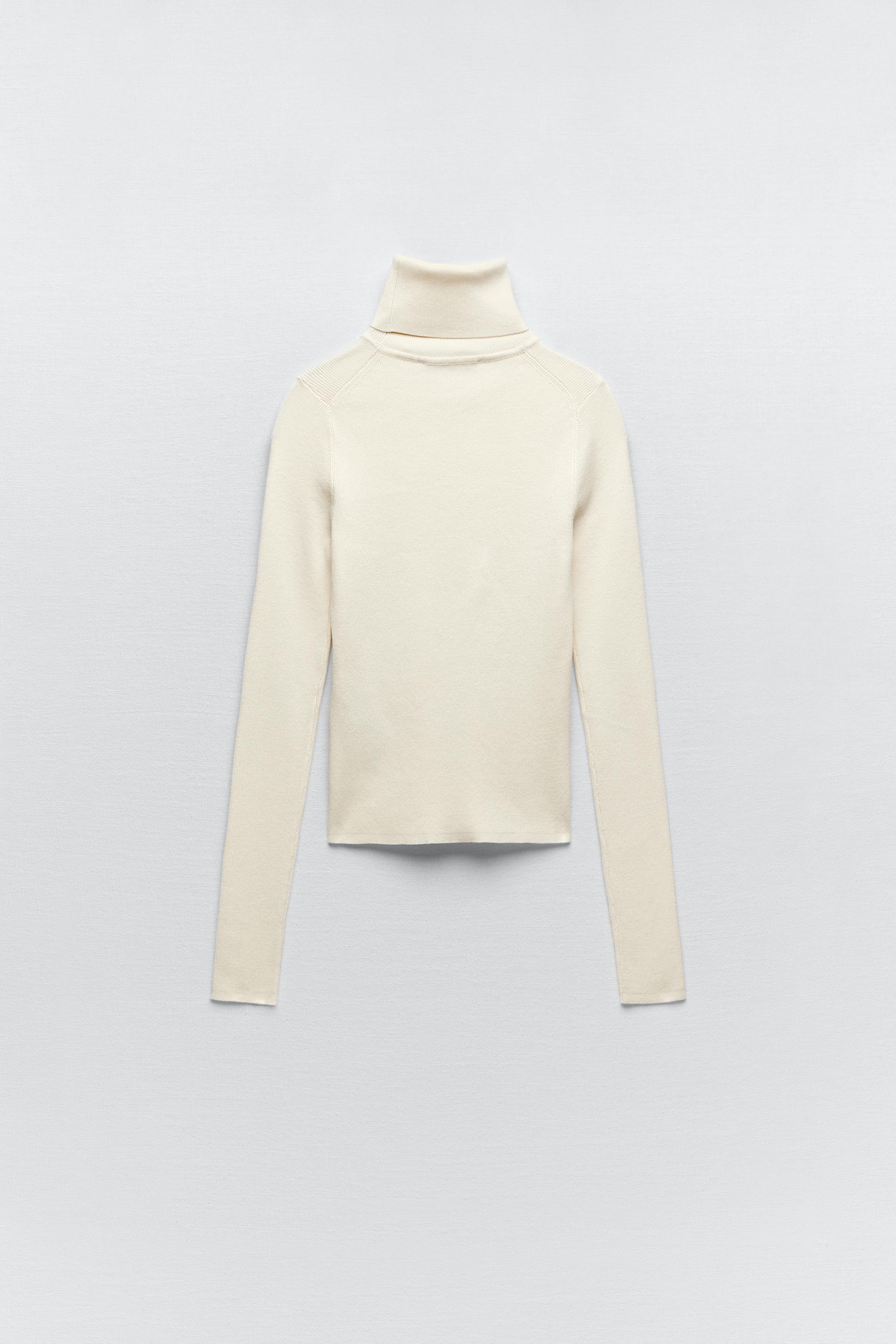 high neck knit sweater zara