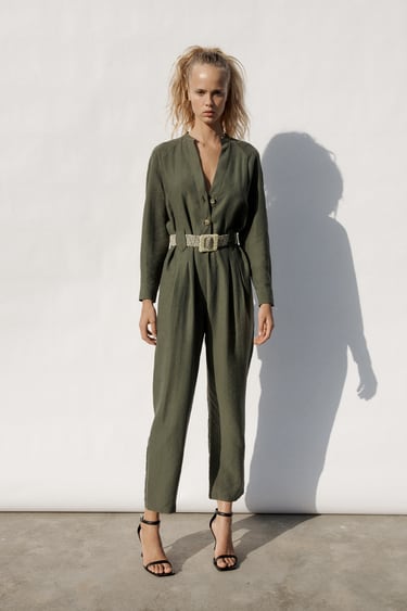 Image 0 of JUMPSUIT WITH BELT from Zara