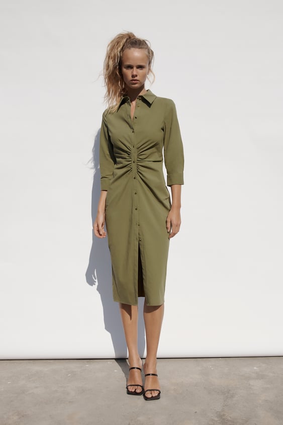 undefined | Shirt Dress with Gathering