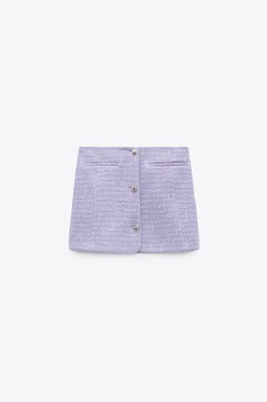 MINI SKIRT WITH RHINESTONE BUTTONS