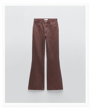 SOLID COLOR FLARED FULL LENGTH JEANS