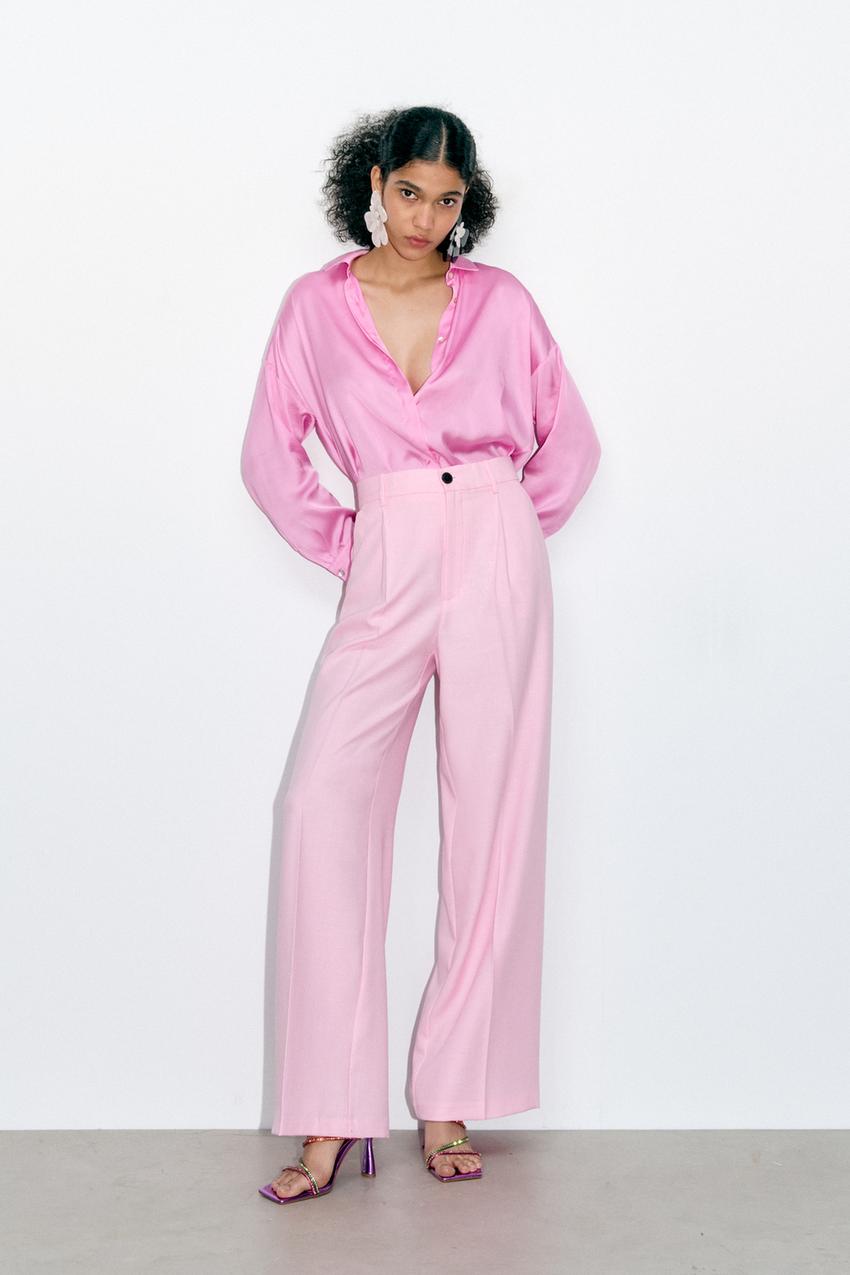 Zara pink silk shirt Clearance