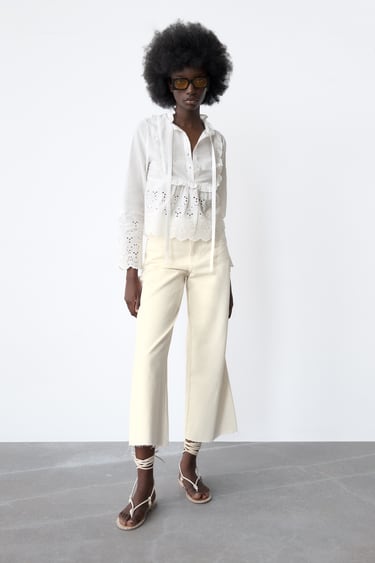 EMBROIDERED BLOUSE WITH PINTUCKS