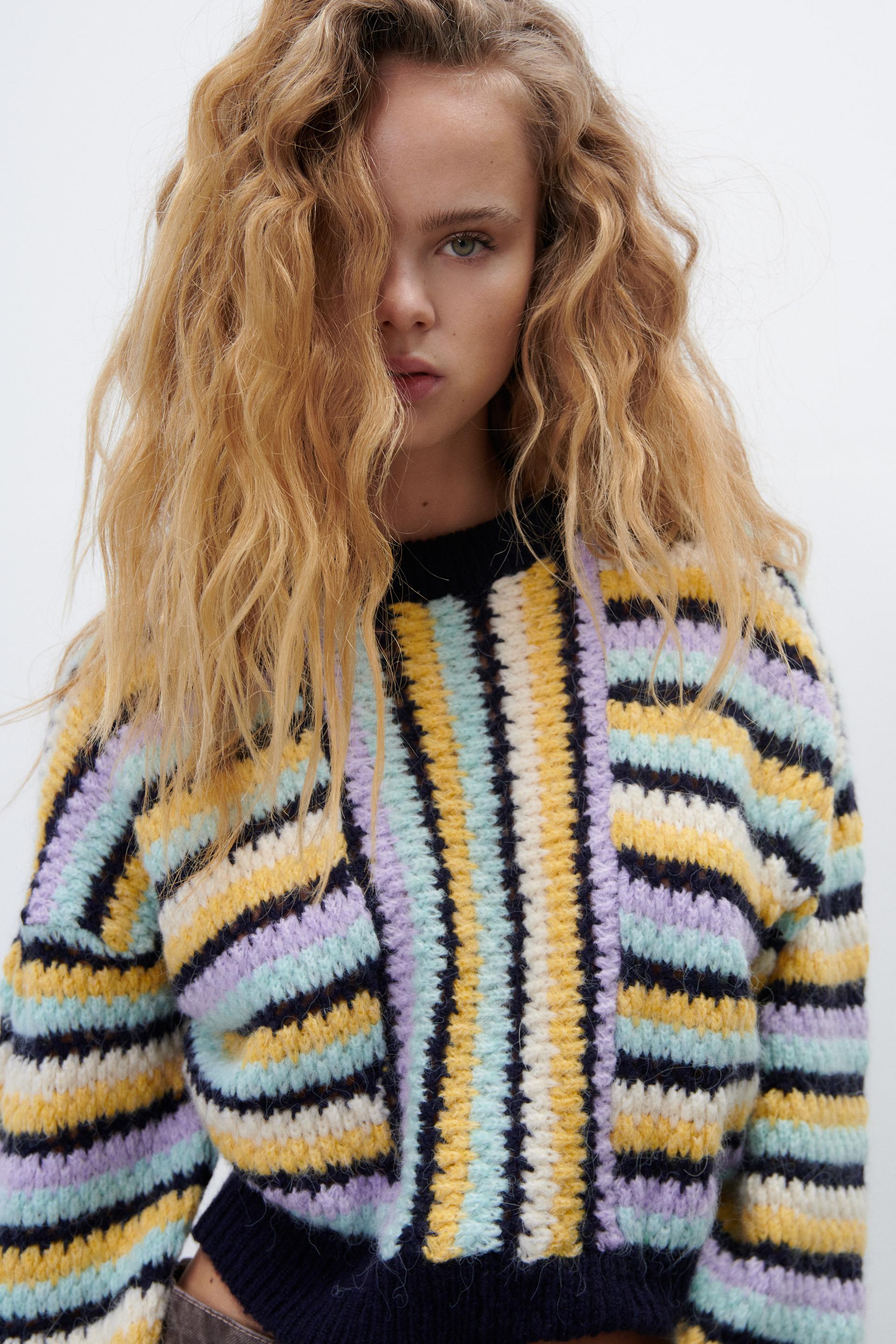STRIPED KNIT SWEATER - Multicoloured 