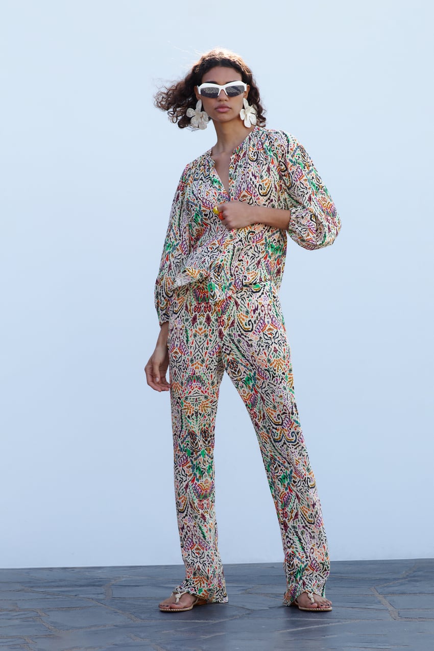FLARE PRINTED TROUSERS - Multicoloured