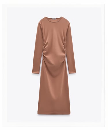 Image 0 of MIDI DRESS WITH GATHERED DETAIL from Zara