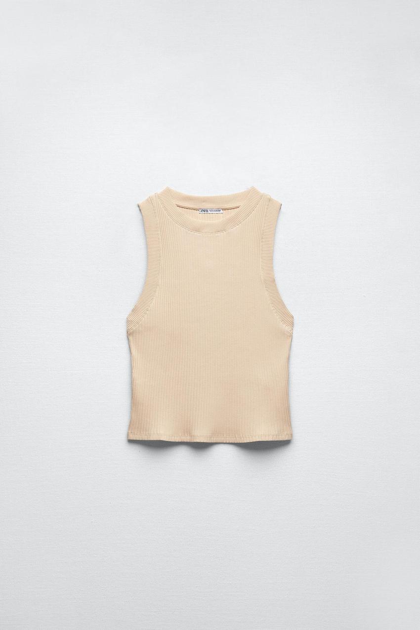 Ribbed halter top zara