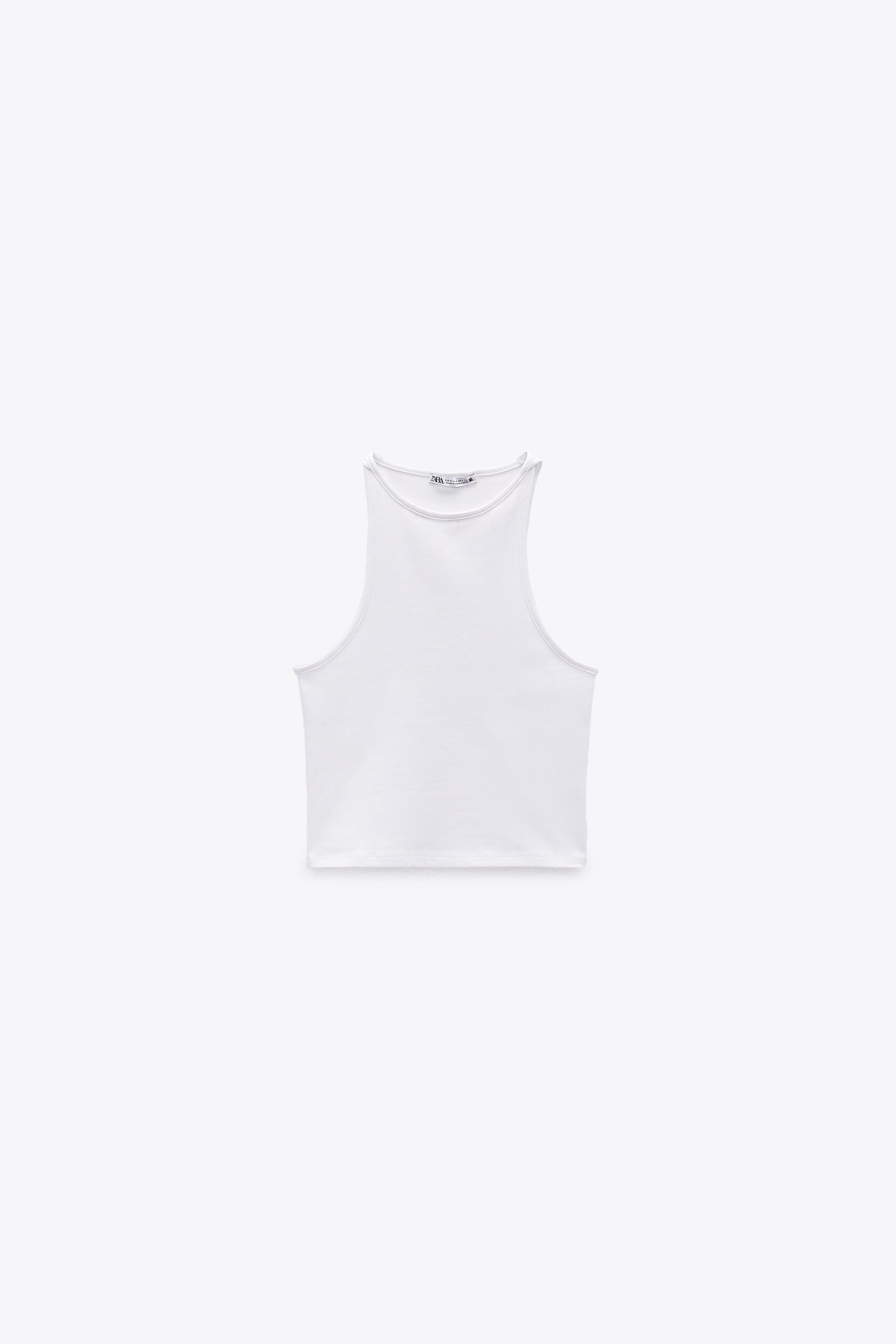 White halter neck top zara Outlet