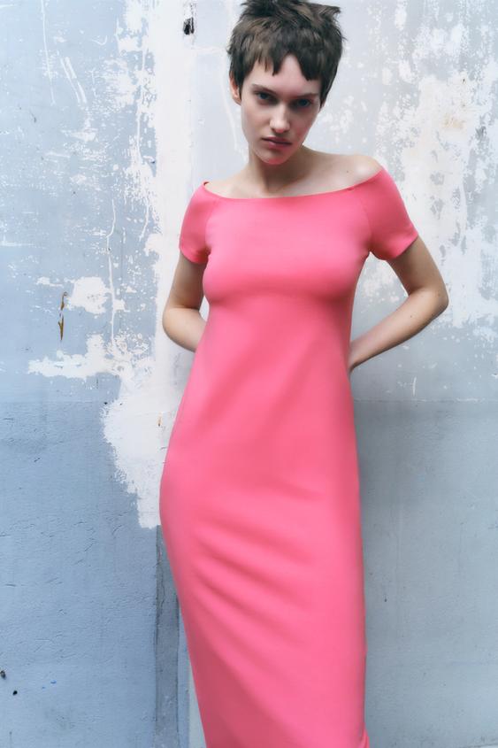 オフショルダーワンピース フクシア Zara Japan 日本 オフショルダーワンピース フクシア Zara Japan 日本